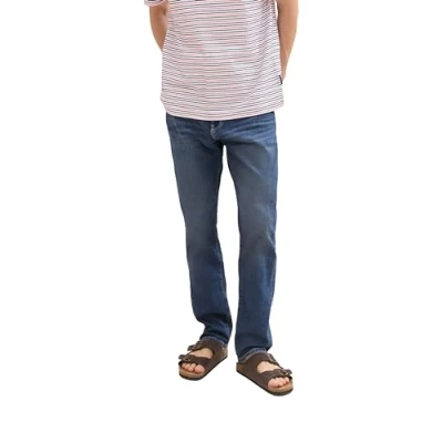 Abbildung von TOM TAILOR Herren Josh Regular Slim Jeans mit Stretch, mid stone wash denim, 33/32