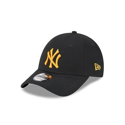 Abbildung von New Era York Yankees MLB Cap schwarz orange Strapback NY Logo Hut Baseball Kappe One Size