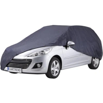 Abbildung von cartrend Vollgarage &quot;New Generation&quot;, Auto Abdeckplane, wetterfeste, waschbare Abdeckung, Polyester blau, mit Aufbewahrungstasche, für Kombi, 493 x 209 152 cm