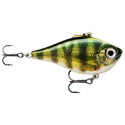 Abbildung von Rapala Unisex Adult Rippin&#039; Rap Angelköder Slender Body &amp; Lipless Crank Angelzubehör Süßwasser Spinnköder Variable Lauftiefe Fischköder 7cm, 24g Hergestellt in Estland Live Perch