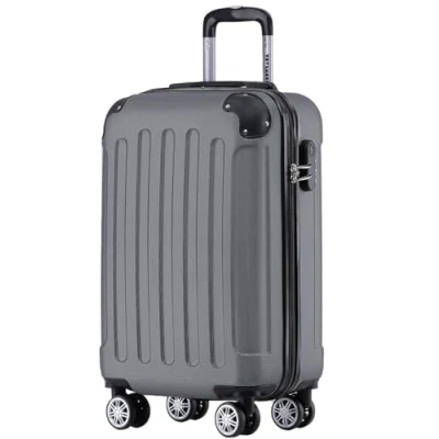 Abbildung von TRVLMORE Handgepäck Koffer 55x40x20cm &amp; Trolleys, Reisekoffer mit Rollen, Trolley 55x40x20, Hartschalenkoffer Klein, 55x40x20 Leicht, Handgepäck, Grau
