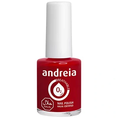 Abbildung von Andreia Nagellack Halal Atmungsaktiv Luft Wasser Durchlässig Ungiftig Farbintensiv Naturkosmetik Farbe B17 Rot Schattierungen von Rosa 10.5 ml