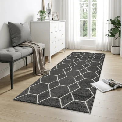 Abbildung von Sanat Teppich "Trellis" rechteckig 10 mm Höhe Kurzflor, skandi, boho, auch als Läufer und in rund