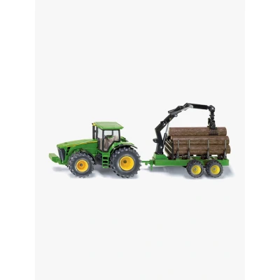 Abbildung von Siku Traktor John Deere mit Forstanhänger 1:50