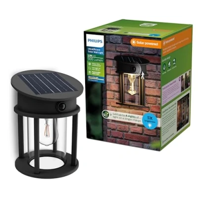 Abbildung von Philips LED Solar Außenwandlampe Geri UE Sensor, rund, IP44