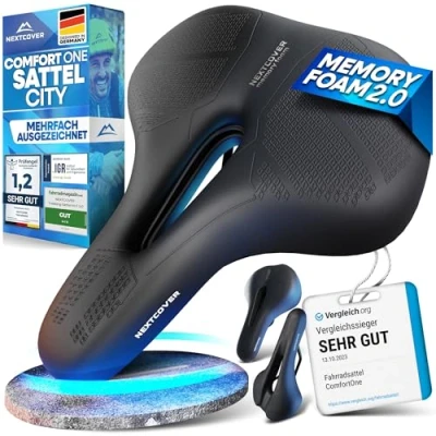 Abbildung von NEXTCOVER® Fahrradsattel Das Original mit Memory Foam 2.0 I maximaler Fahrkomfort ergonomischer Fahrrad Sattel für Damen &amp; Herren bequem, bequem weich