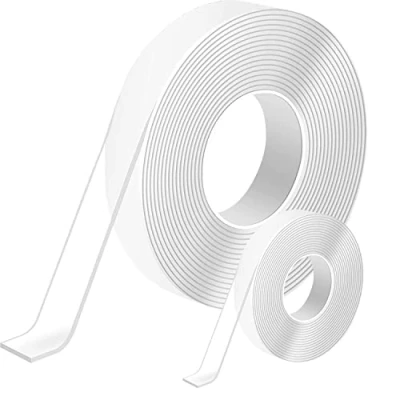 Abbildung von 7m Doppelseitiges Klebeband Extra Stark Transparent,Abnehmbar Spurlos Double Sided Tape,2 Rollen Nano Doppelseitig Ablösbar für Teppich, Foto Wand, Küche, Zuhause, Auto