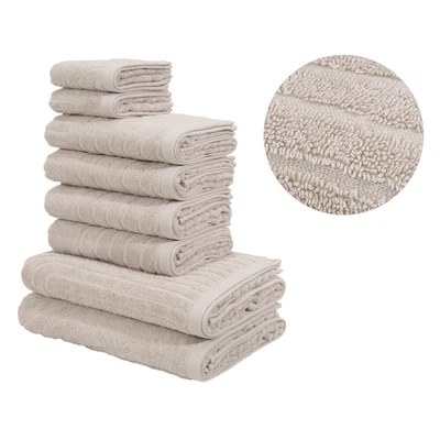 Abbildung von OTTO home Handtuch Set "Handtuchset Ognon, Duschtücher, Handtücher, Gästetücher, Zen" 8 Frottier mit Muster, Scandi, Boho, einfarbiges Handtuch-Set 100% Baumwolle