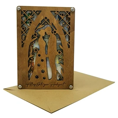Abbildung von Woodland Mail Geldgeschenk als Grußkarte Hochzeit aus Holz für Geldgeschenke zur 1 Stück