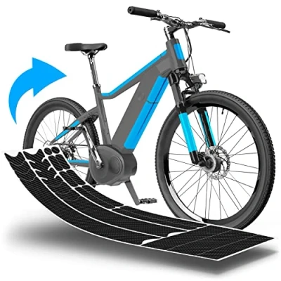 Abbildung von uProtect E Bike Rahmenschutz Lackschutzfolie für eBike, Pedelec, Elektro Fahrrad, Bike, MTB etc. 20 teiliges Rahmen Set gegen Steinschlag Carbon Optik &amp; selbstklebend