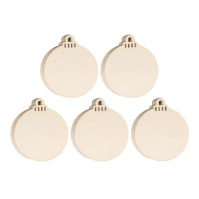 Abbildung von Ideen mit Herz Baumschmuck Kugeln aus Holz Rohlinge Anhänger zum Anmalen Christbaumkugeln Deko für den Tannenbaum 9,3 x 7,9 cm flach 1,7 mm stark 50 Stück