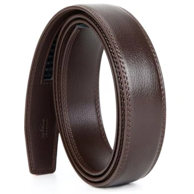 Abbildung von Nelbons Herren Gürtel Ratsche Automatik für Männer 35mm Breit Ledergürtel, Ohne Schnalle (Braun N01, Länge 130cm Geeignet 30 43 taille)…