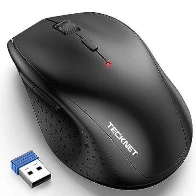 Abbildung von TECKNET Kabellose Maus, 4800 DPI 2.4G Funkmaus mit USB Empfänger, 30 Monate Batterielaufzeit, Optical Tracking, Wireless Maus 6 Tasten für PC Laptop Windows Mac MacBook Linux
