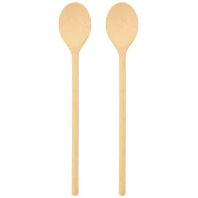 Abbildung von teemando® 2 X stabiler Marken Kochlöffel aus Holz, 30 cm, ovaler zum Kochen und Backen, garantiert unkaputtbar bei normaler Anwendung