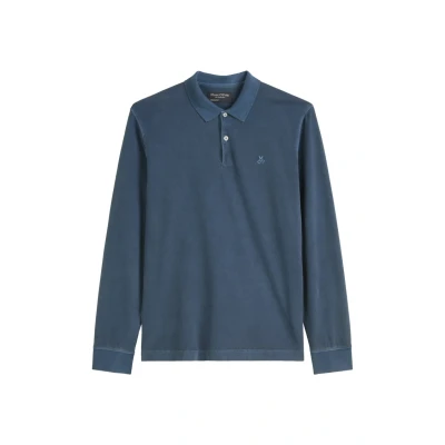 Abbildung von Marc O&#039;Polo Collar Details Embroidery Langarmshirt, Herren, Größe: Small, Moon stone