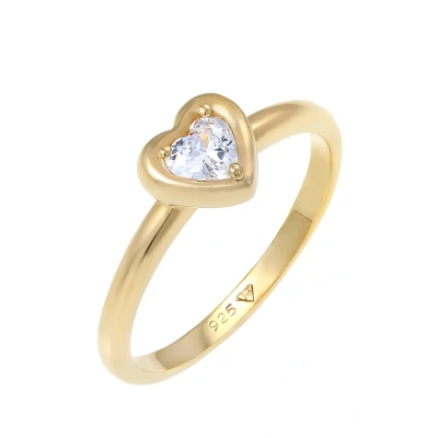 Abbildung von Elli Heart Classic Ring goldcoloured, Damen, Größe: 54, Gold/coloured