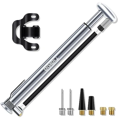 Abbildung von Tiakia Fahrradpumpe, Tragbare Luftpumpe Fahrrad Standpumpe Mini, 210 PSI Hoher Druck Handpumpe kleine &amp; leichte kompakt Für Presta und Schrader Dunlop Ventil, Mountainbikes, Rennrad, BMX