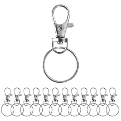 Abbildung von TK Gruppe Timo Klingler 22x Schlüsselanhänger mit Karabiner Ringe Schlüsselringe Set Metallring für Key Chain &amp; Rings Ringhalter silber Drehgelenk