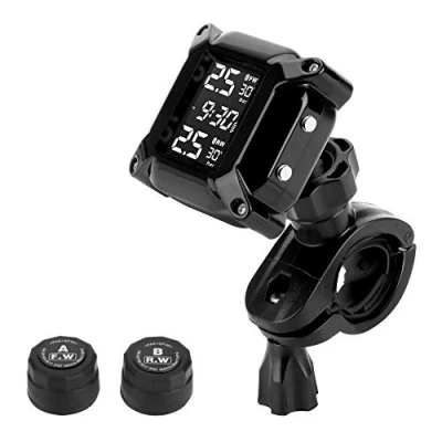 Abbildung von Jansite Motorrad TPMS Wireles Reifendrucküberwachungssystem mit 2 externen Sensoren LCD Display Auto Alarmsystem Anti Off &amp; Wasserdicht