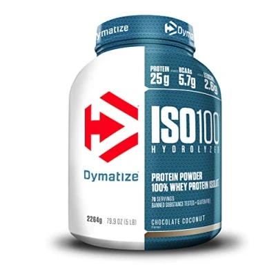 Abbildung von Dymatize ISO 100 Hydrolyzed Chocolate Coconut 2264g Whey Protein Hydrolysat + Isolat Pulver