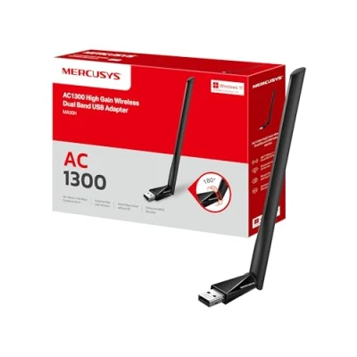 Abbildung von Mercusys MA30H AC1300 High Gain USB WLAN Stick Adapter mit Antennen(bis zu 867 Mbit/s 5GHz, 400 2,4GHz, nur Kompatibel Windows 11/10 (32/64 bit)