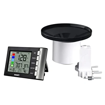 Abbildung von ECOWITT Regenmesser mit drahtloser, hochpräziser digitaler 3 in 1 Wetterstation Innenthermometer und Hygrometer für den Hausgarten WH5360