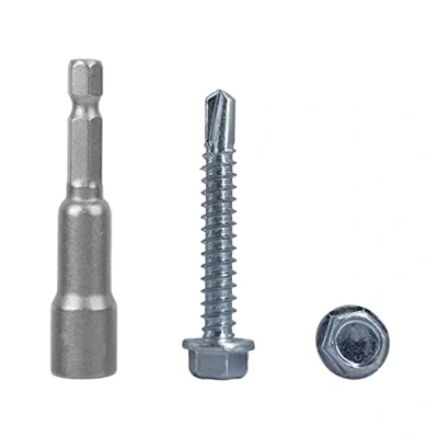 Abbildung von (120 Stück) DIN 7504 K Stahl verzinkt 5,5 x 38 mm Schrauben, selbstbohrende Blechschraube, Sechskant Unterlegscheibenkopf, selbstschneidend (120, mm)
