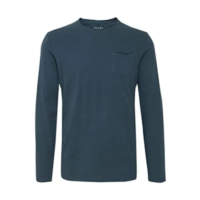 Abbildung von Blend Bhbhnicolai TEE L.S. Langarmshirt, Herren, Größe: Medium, Midnight blue