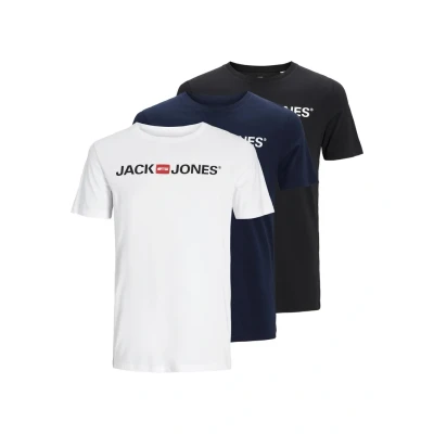 Abbildung von Jack &amp; Jones CORP LOGO 3 PK Tshirt print, Herren, Größe: XL, White