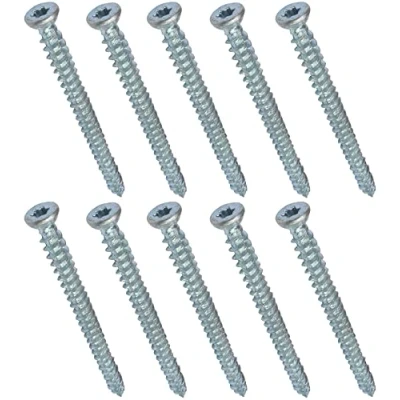 Abbildung von AERZETIX C48384 Satz von 10 Schraubanker betonschrauben ankerschrauben direkt für beton Ø7.5x92mm senkkopf konisch mit abdruck stern T30 direkte befestigung ohne dübel