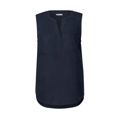 Abbildung von Street One MIT Brusttaschen Bluse, Damen, Größe: 46, Blau
