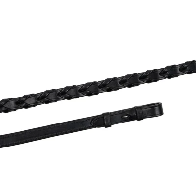 Abbildung von Montar Zügel Laced deco fr/h Leder Schwarz Vollblut