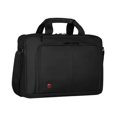 Abbildung von WENGER Source Laptop Tasche zum Umhängen, Notebook bis 16 Zoll, Tabletfach 10 Aktentasche, Organizer, 8 l, Damen Herren, Büro Business Reisen Uni, Schwarz, 601066