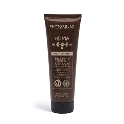 Abbildung von Phytorelax MEN&#039;S Grooming After Sport Shower Shampoo WITH Guarana &amp; Ginseng Extracts Vegan Natural Shampoo, Herren, Größe: 250 ml,