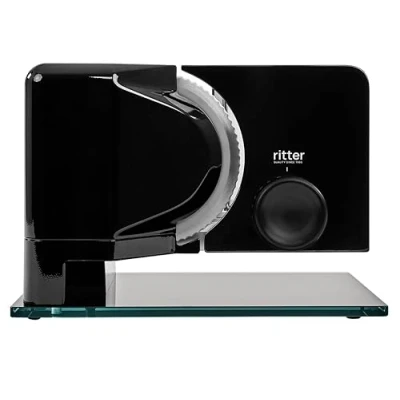 Abbildung von ritter sono 2 Elektrischer Allesschneider &amp; Brotschneidemaschine aus Metall mit ECO Motor, Made in Germany, Schwarz