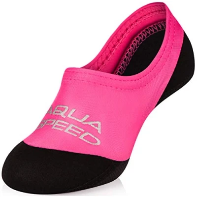 Abbildung von Aqua Speed Badesocken Kinder Mädchen Swimming Pool Socks Kids Anti Rutsch Schwimmsocken Neopren Aquasocken leicht Neoprensocken rutschsicher Schwimmhilfe Pink; Gr. 24 25 Neo