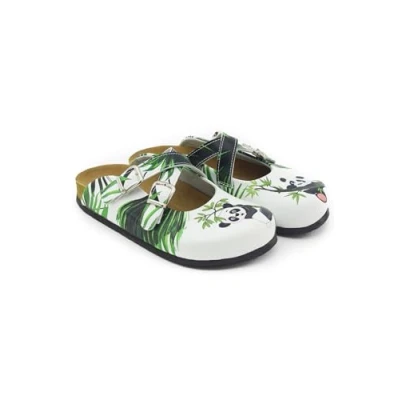 Abbildung von Terlik Sabo Korksohle ST170 Leder Clogs Mules Hausschuhe Sabot Schuhe, Damen, Panda, EU 39