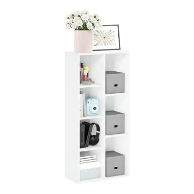 Abbildung von Furinno Luder 7 würfelig Reversibles offenes Regal, Weiß