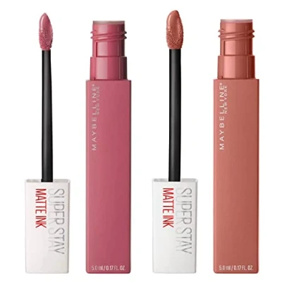 Abbildung von Maybelline New York SuperStay Matte Ink Lip Tint Color 15 Lover + 65 Seductress 2 Lippenstifte mit Spitzenapplikator