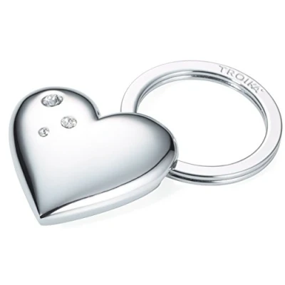 Abbildung von TROIKA Schlüsselanhänger Herz GIRLS BEST FRIENDS SHINY made with SWAROVSKI® ELEMENTS Metallguss verchromt silberfarben
