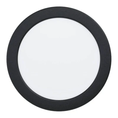 Abbildung von EGLO connect.z Smart Home LED Bad Einbaustrahler Fueva 6 Z, flach, Ø 16,6 cm, ZigBee, App und Sprachsteuerung Alexa, RGB, warmweiß kaltweiß, dimmbar, Metall Einbauspot schwarz, IP44