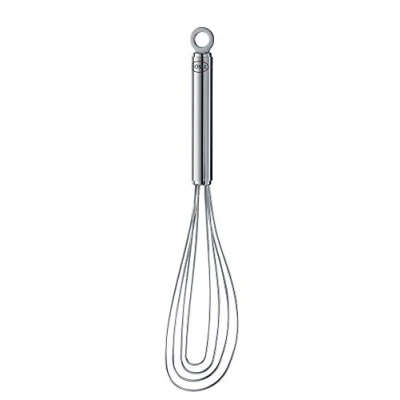 Abbildung von Rösle Tellerbesen, hochwertiger Rührbesen für geringe Mengen in flachen Gefäßen, Edelstahl 18/10, spülmaschinengeeignet, 22 cm