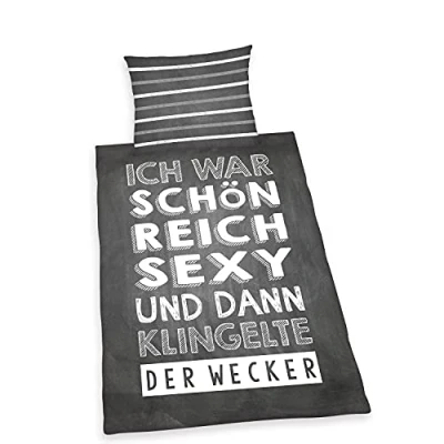 Abbildung von Bench Bettwäsche Set, Urban Grey,Kopfkissenbezug ca. 70x90 cm, Bettbezug 140x200 Mit leichtläufigem Markenreißverschluss, 100 % Baumwolle, Farbe: Grau/Weiß, Art.Nr.: 4412601077