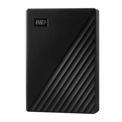 Abbildung von WD My Passport externe Festplatte 5 TB (mobiler Speicher, schlankes Design, herunterladbare Software, automatische Backups, Passwortschutz) Schwarz auch kompatibel mit PC, Xbox und PS4