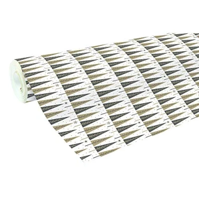 Abbildung von Clairefontaine 201340C Geschenkpapier Alliance (große Breite, 50 x 0,70m, 60g/qm, ideal für Ihre Geschenke) 1 Rolle weihnachtsbäume schwarz/gold