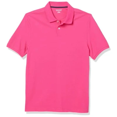 Abbildung von Amazon Essentials Herren Piqué Poloshirt aus Baumwolle, Schmale Passform, Intensive Rosa, XL
