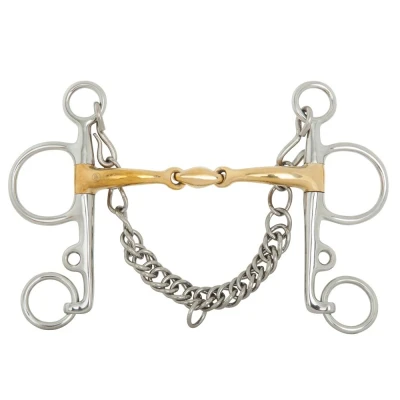 Abbildung von BR Pelham Soft Contact gebogen doppelt gebrochen 16mm / 145mm. 11,5 Silber gold Gelb