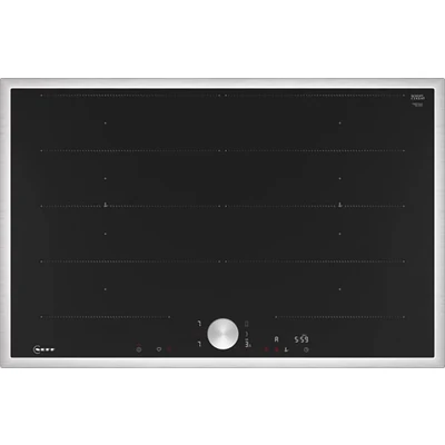 Abbildung von NEFF T68STY4L0 Induktionskochfeld N90, autarkes Glaskeramik Kochfeld 80 cm breit, Twist Pad, Flex Induction, Home Connect, Smart Hood Automatic, aufliegend, Schwarz