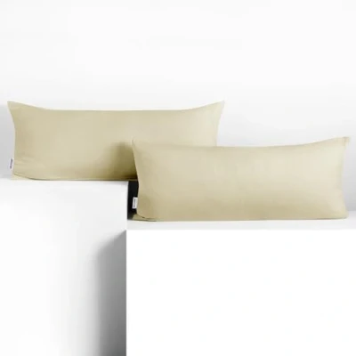 Abbildung von DecoKing 2 Kissenbezüge 40x120 cm Jersey Baumwolle Reißverschluss beige Amber