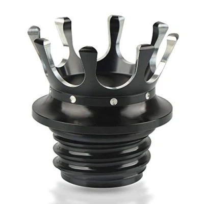 Abbildung von Motorrad Tankdeckel Kraftstofftank Öldeckel Crown Style für Sportster XL 1200 883 48 Dyna Touring Road King Softail Freilauf FLRT Flat Schwarz